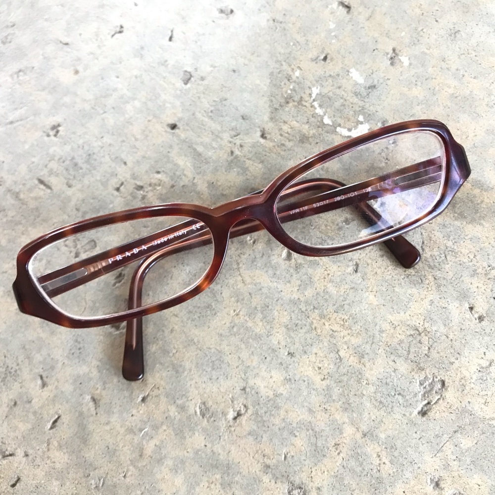 Prada Vintage 1980’s Amber Plastic Eyeglasses - Picture 3 of 6